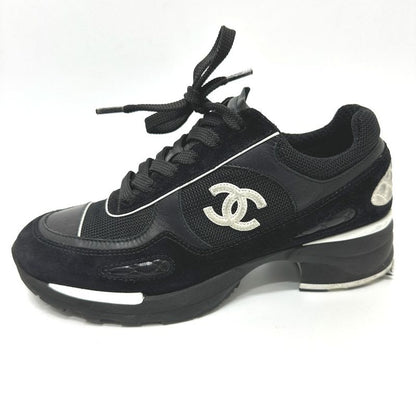Chanel Sneakers Cocomark Mixed Fiber Suede Black