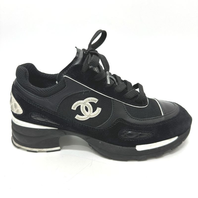 Chanel Sneakers Cocomark Mixed Fiber Suede Black