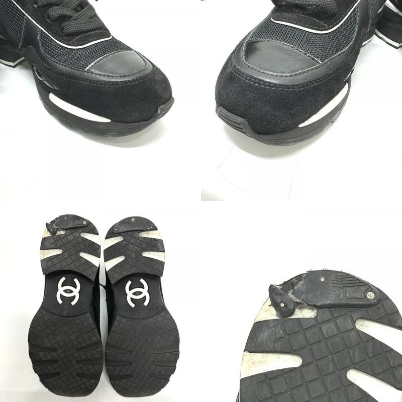 Chanel Sneakers Cocomark Mixed Fiber Suede Black