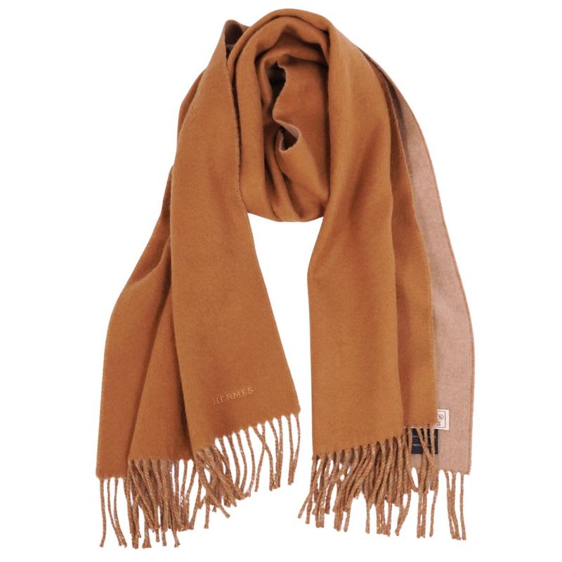 Hermes Scarf Shawl Fringe Cashmere Men's
