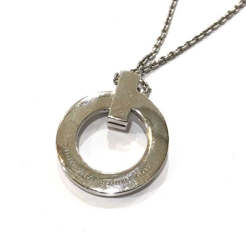 Tiffany & Co Necklace T One Circle Pendant AU 750 Silver