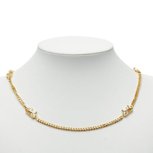 Celine Carriage Motif Long Chain Necklace Gold Plated Women's Celine