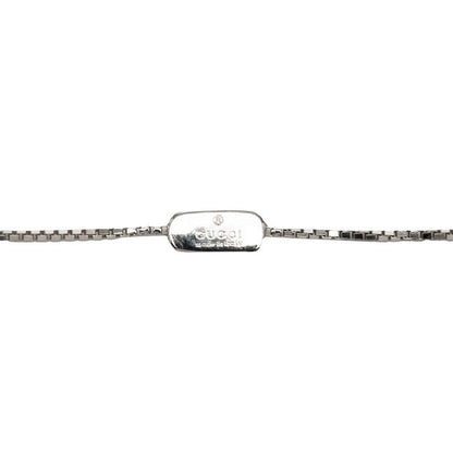 Gucci Heart Motif Diamond Pendant Necklace 18K White Gold Women's