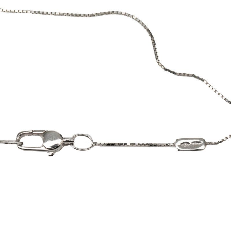 Gucci Heart Motif Diamond Pendant Necklace 18K White Gold Women's
