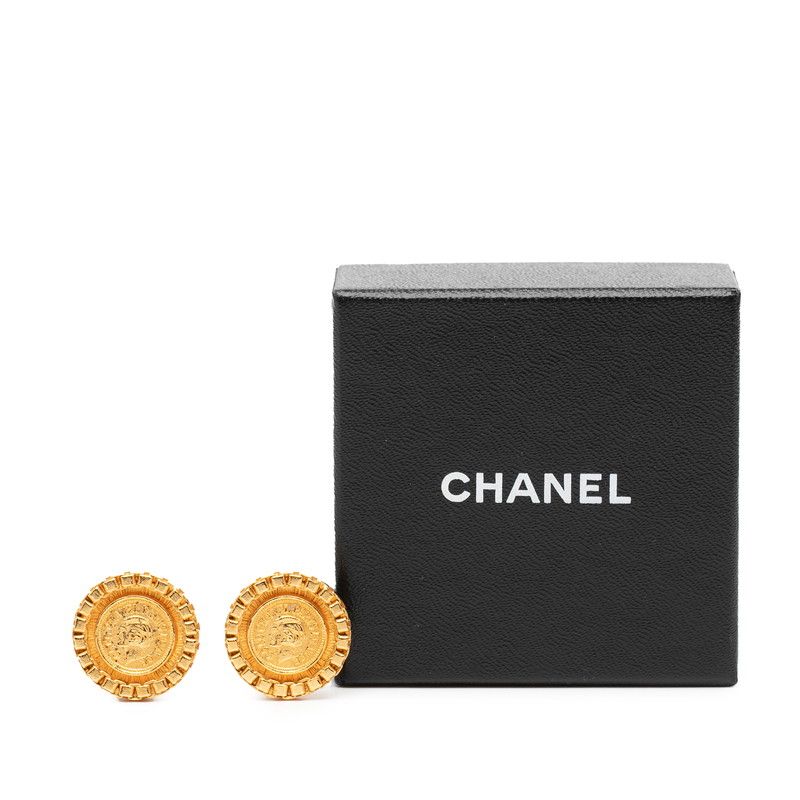 Chanel Vintage Coin Motif Round Gold Plated Ladies Chanel