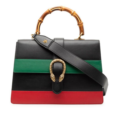 Gucci Bamboo Dionysus Handbag Shoulder Bag 2way 421999 Black Multicolor Leather