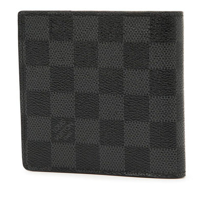 Louis Vuitton Damier Graphite Portefeuille Marco N62664 Black PVC Leather Men's