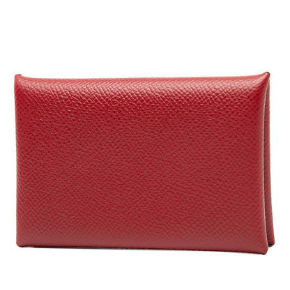 Hermes Calvi Card Case Business Card Holder Rouge Granada Red Vaux Epson Ladies
