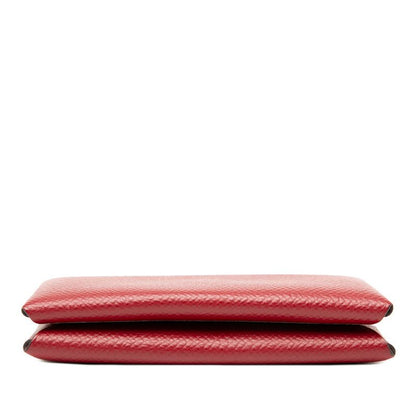 Hermes Calvi Card Case Business Card Holder Rouge Granada Red Vaux Epson Ladies