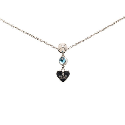 Gucci Trademark Drop Pendant Heart Silver Light Blue Sv925 Silver Blue Topaz