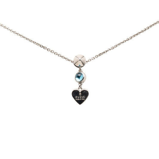 Gucci Trademark Drop Pendant Heart Silver Light Blue Sv925 Silver Blue Topaz