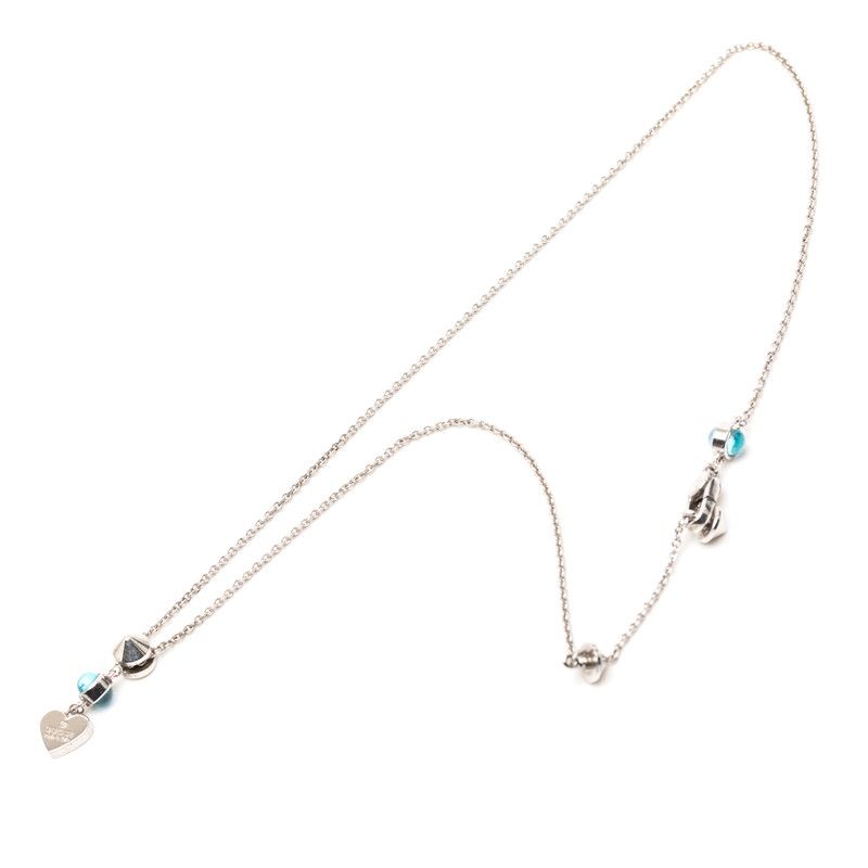 Gucci Trademark Drop Pendant Heart Silver Light Blue Sv925 Silver Blue Topaz