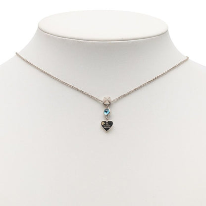 Gucci Trademark Drop Pendant Heart Silver Light Blue Sv925 Silver Blue Topaz