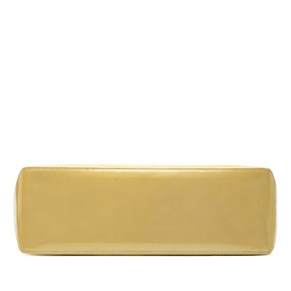 Louis Vuitton Monogram Vernis Wilshire MM Tote Bag Handbag M91441 Ivory Patent