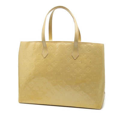 Louis Vuitton Monogram Vernis Wilshire MM Tote Bag Handbag M91441 Ivory Patent