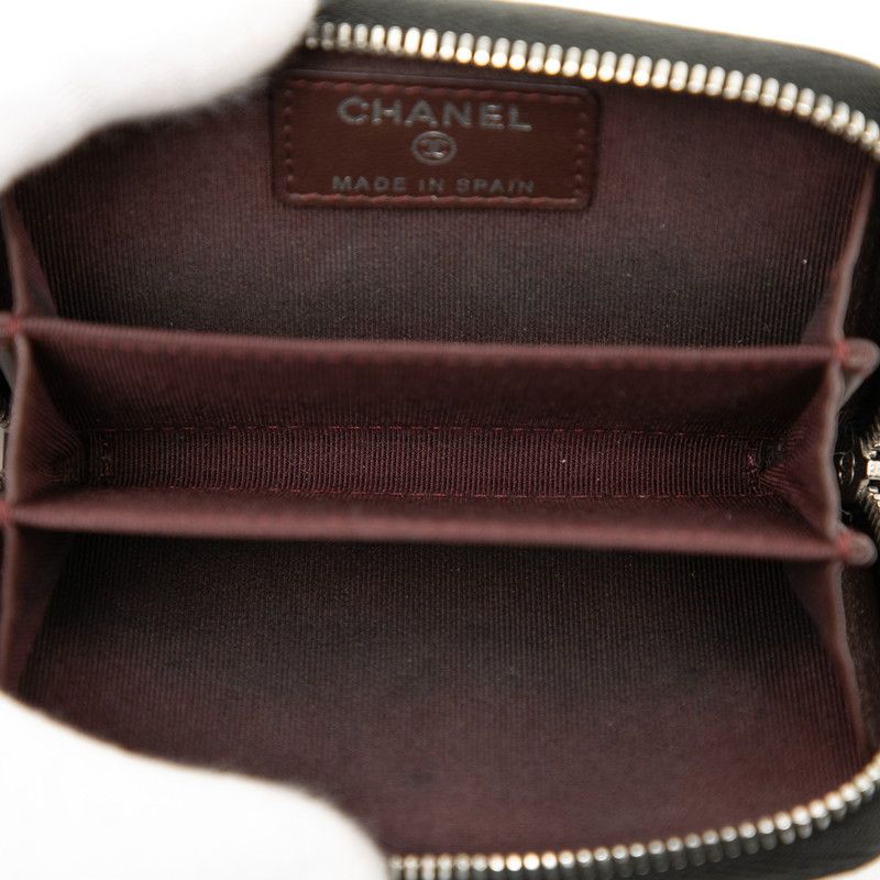 Chanel Matelasse Cocomark Card Case Coin Purse Black Lambskin Ladies Chanel