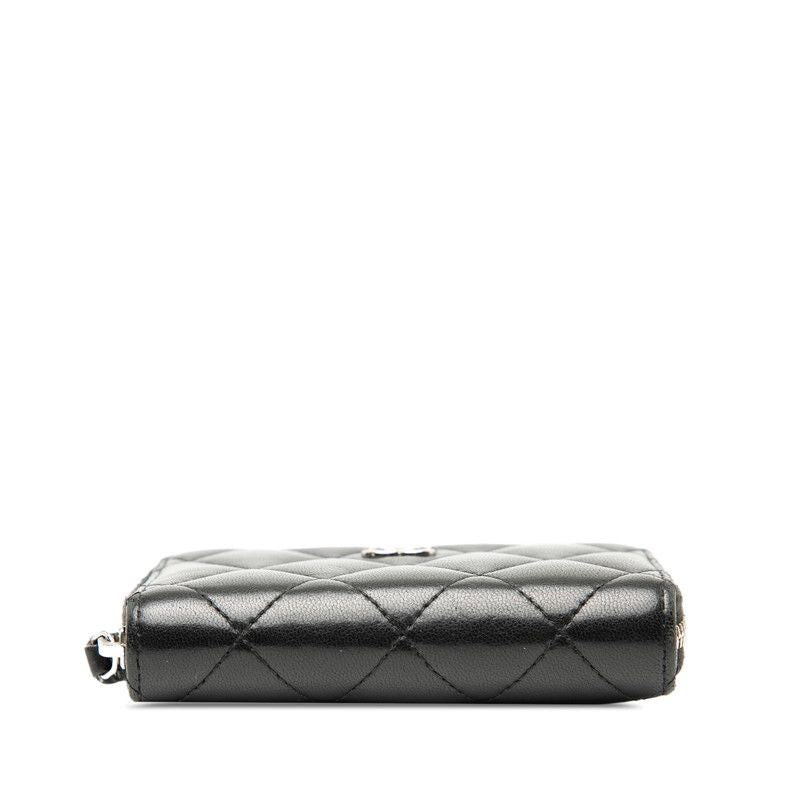 Chanel Matelasse Cocomark Card Case Coin Purse Black Lambskin Ladies Chanel