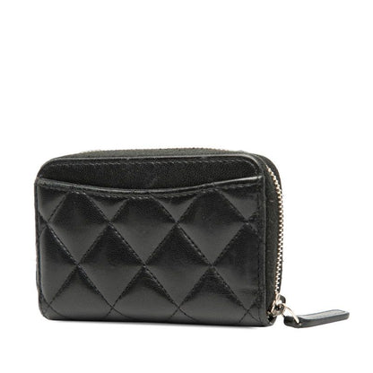 Chanel Matelasse Cocomark Card Case Coin Purse Black Lambskin Ladies Chanel