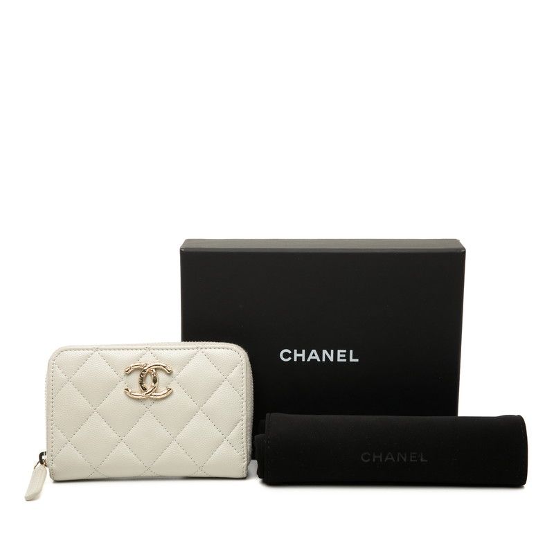 Chanel Matelasse Cocomark Beige Gray Caviar Skin Ladies Chanel