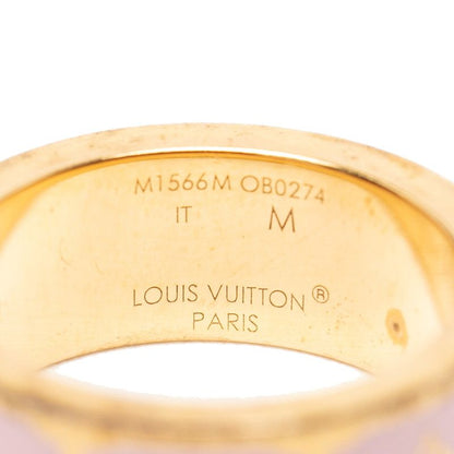 Louis Vuitton Monogram Ring Nanogram Enamel Ring Size: M M1566m Gold Pink