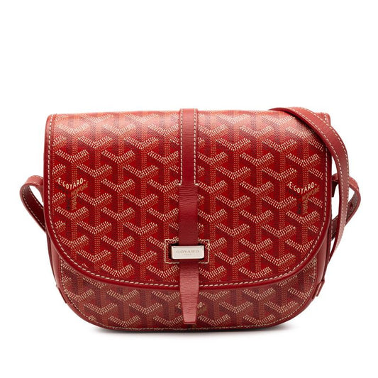 Goyard Belvedere PM Crossbody Shoulder Bag Red PVC Leather Women's Goyard
