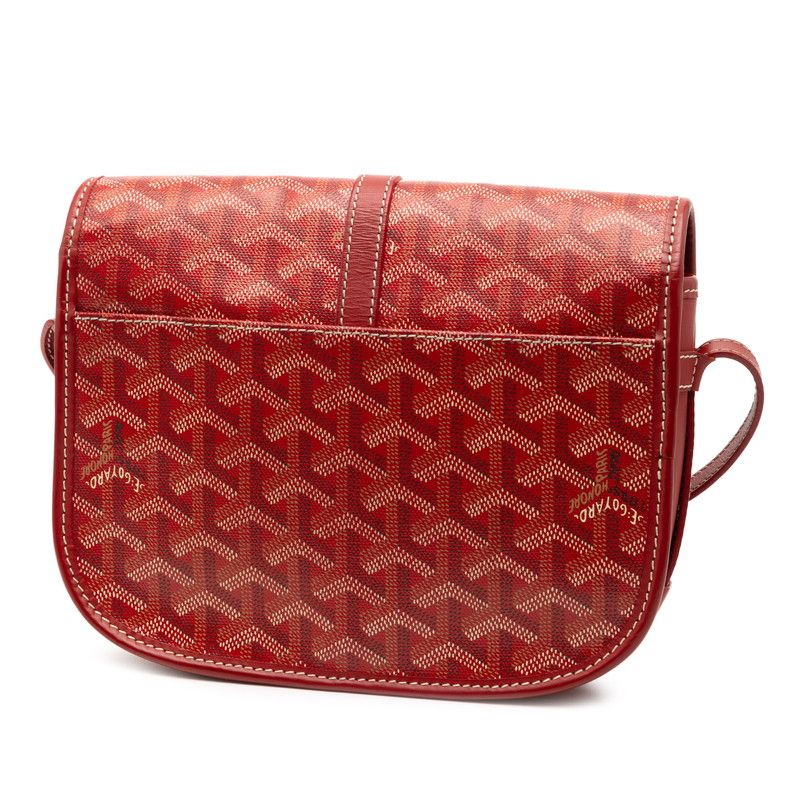 Goyard Belvedere PM Crossbody Shoulder Bag Red PVC Leather Women's Goyard