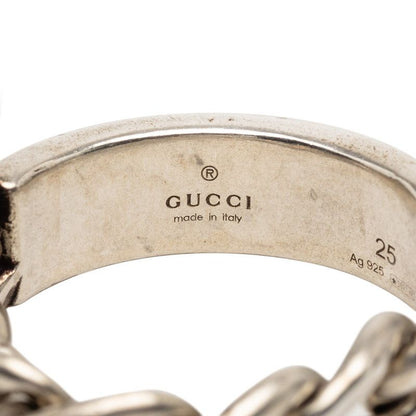 Gucci Golmette Chain Ring #25 Silver Light Blue Sv925 Silver Enamel Men's Gucci