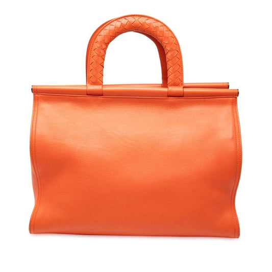 Bottega Veneta Intrecciato Orange Leather Women's Bottega Veneta