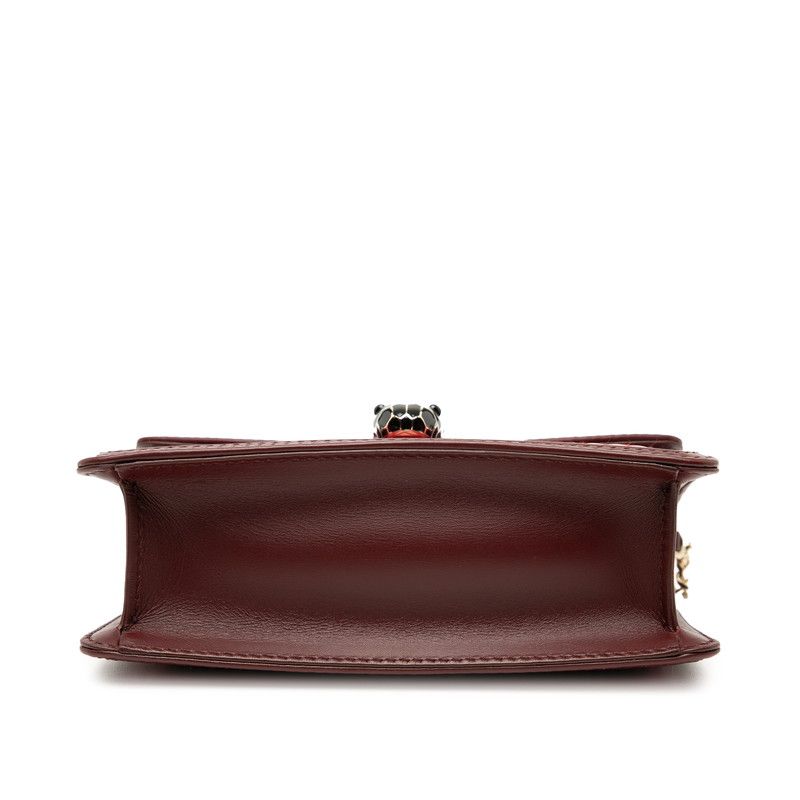 Bvlgari Serpenti Diamond Blast Chain Shoulder Bag Red Leather Women's Bvlgari