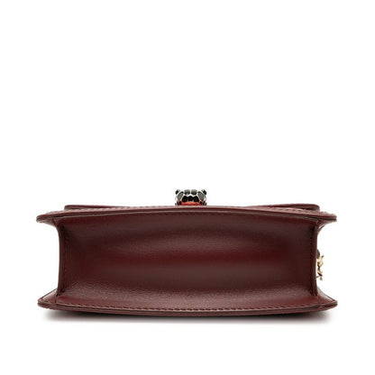 Bvlgari Serpenti Diamond Blast Chain Shoulder Bag Red Leather Women's Bvlgari