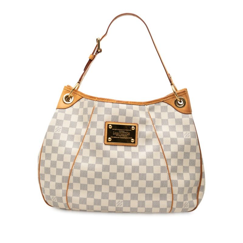 Louis Vuitton Damier Azure Galliera PM N55215 White PVC Leather Women's Louis