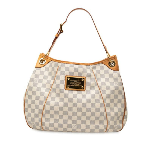 Louis Vuitton Damier Azure Galliera PM N55215 White PVC Leather Women's Louis