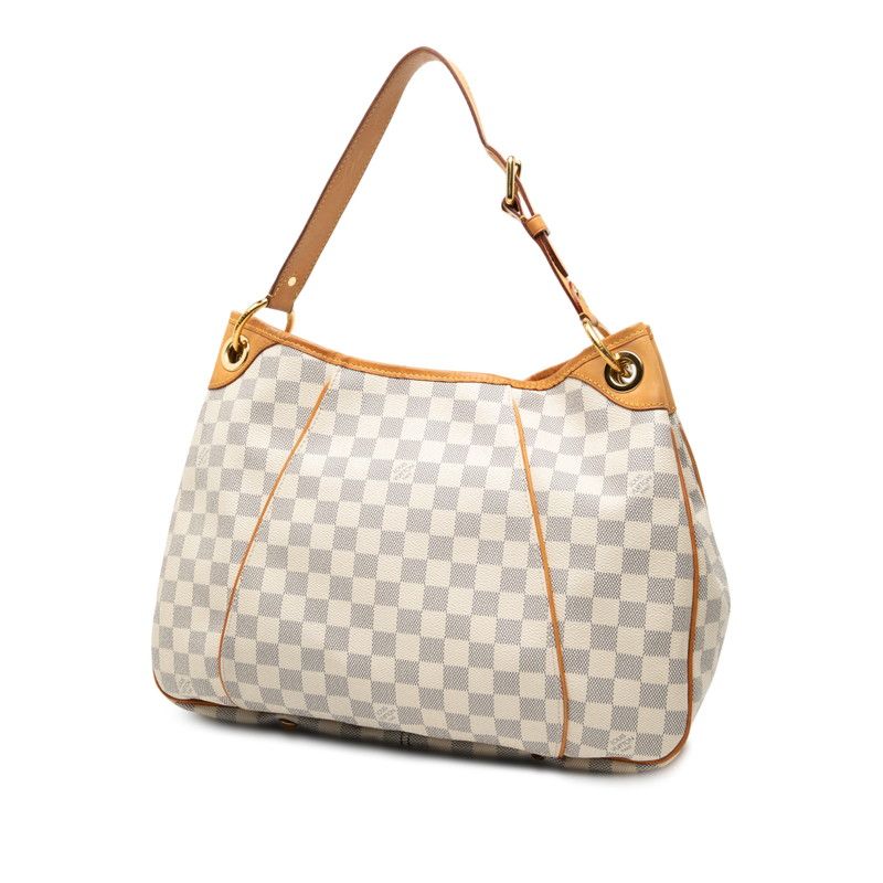 Louis Vuitton Damier Azure Galliera PM N55215 White PVC Leather Women's Louis