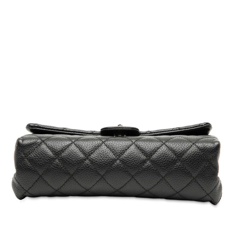 Chanel 2.55 Matelasse Pouch Clutch Bag Black Caviar Skin Women's Chanel