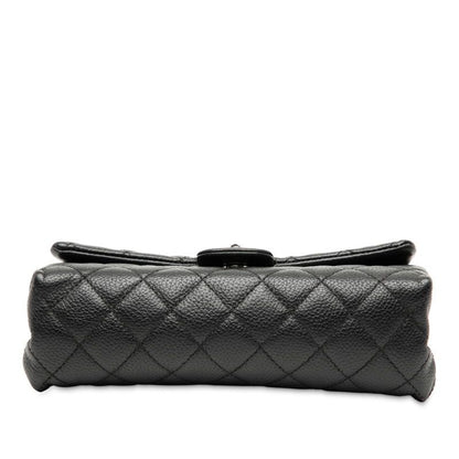 Chanel 2.55 Matelasse Pouch Clutch Bag Black Caviar Skin Women's Chanel