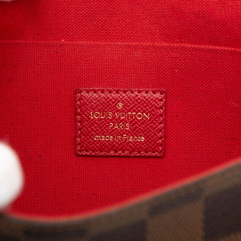 Louis Vuitton Damier Pochette Félicie Crossbody Chain Shoulder Bag N40492 Brown