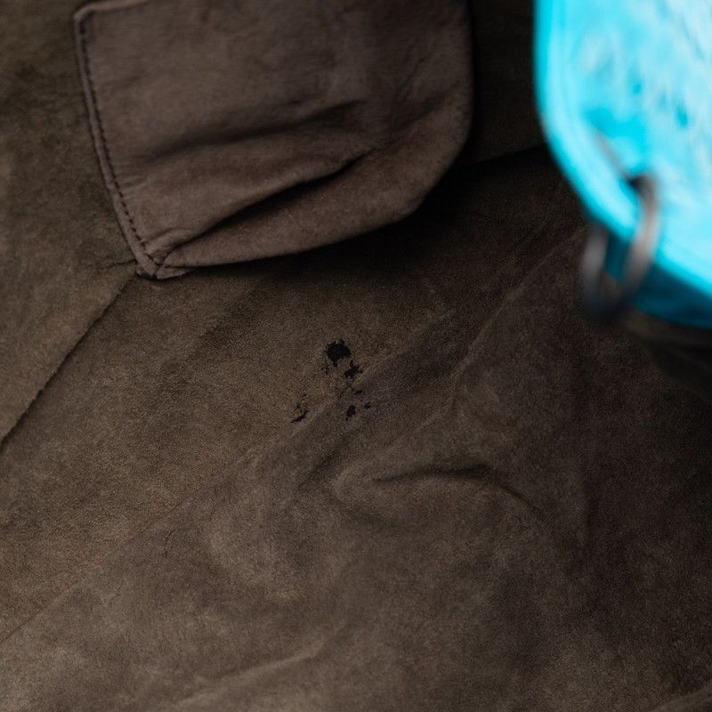 Bottega Veneta Intrecciato Handbag One Shoulder Bag Light Blue Leather Women's