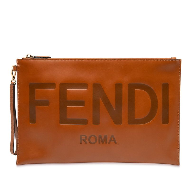 Fendi Logo - 8n0178 Brown Leather Women's Fendi