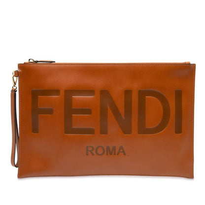 Fendi Logo - 8n0178 Brown Leather Women's Fendi