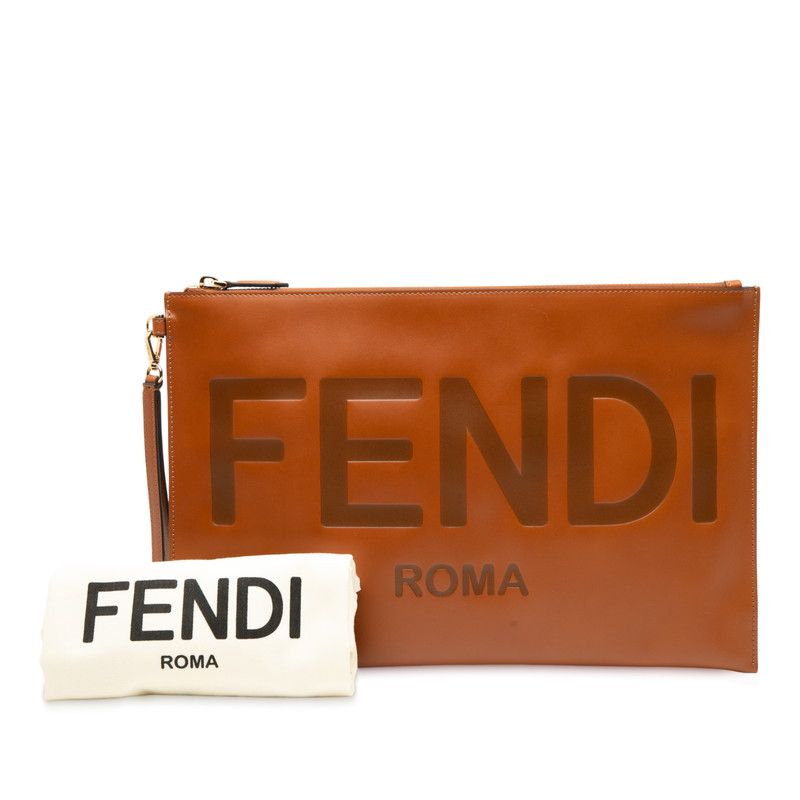 Fendi Logo - 8n0178 Brown Leather Women's Fendi