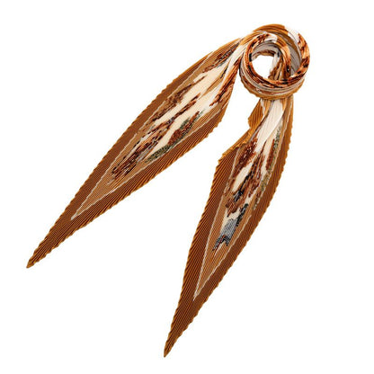 Hermes Pleated Carre Confidents des Coeurs Friends of the Heart Brown Multicolor