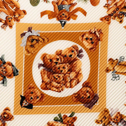 Hermes Pleated Carre Confidents des Coeurs Friends of the Heart Brown Multicolor