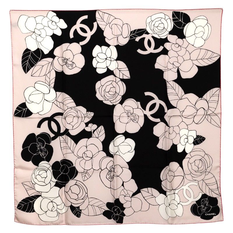 Chanel Cocomark Camellia - Pink Black Silk Ladies Chanel