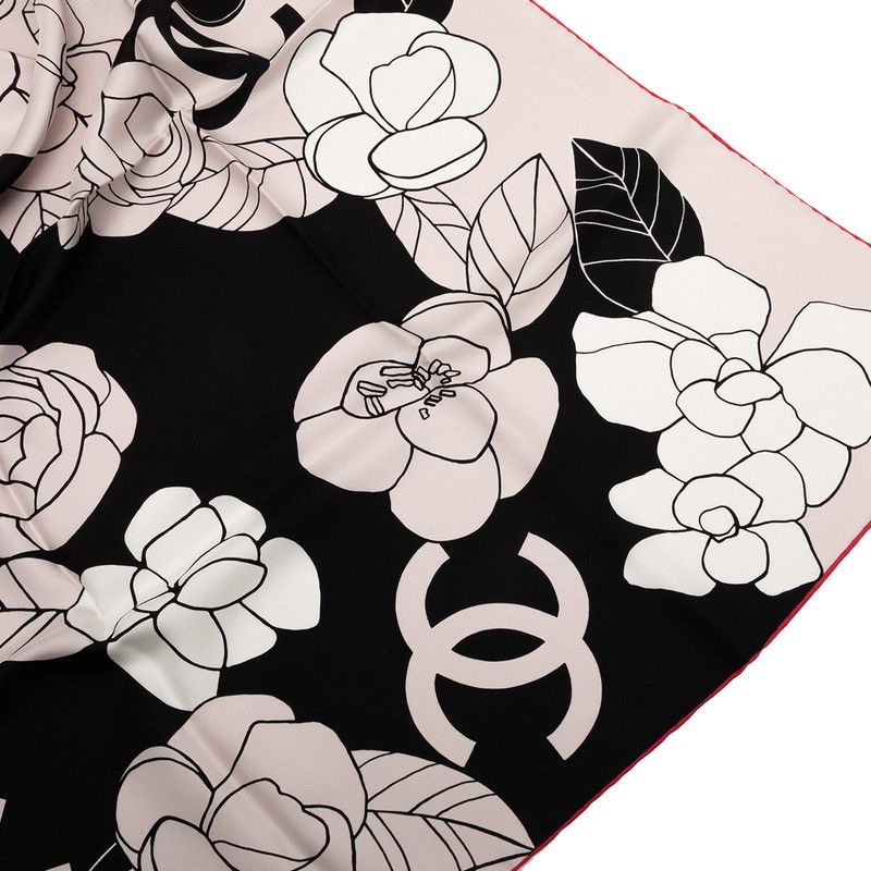 Chanel Cocomark Camellia - Pink Black Silk Ladies Chanel