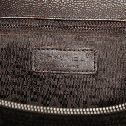Chanel Chocolate Bar Tote Bag Shoulder Bag Brown Caviar Skin Women's Chanel