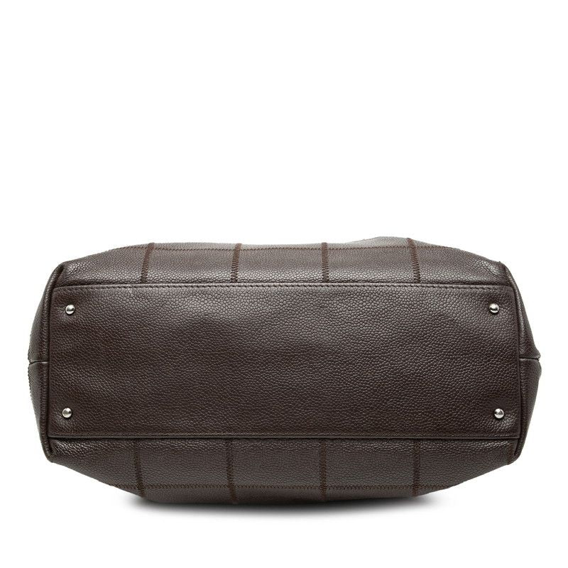 Chanel Chocolate Bar Tote Bag Shoulder Bag Brown Caviar Skin Women's Chanel