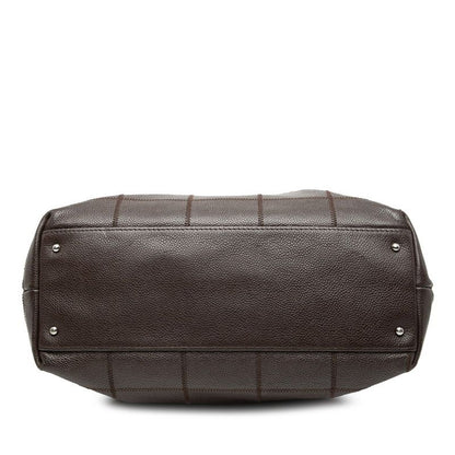 Chanel Chocolate Bar Tote Bag Shoulder Bag Brown Caviar Skin Women's Chanel