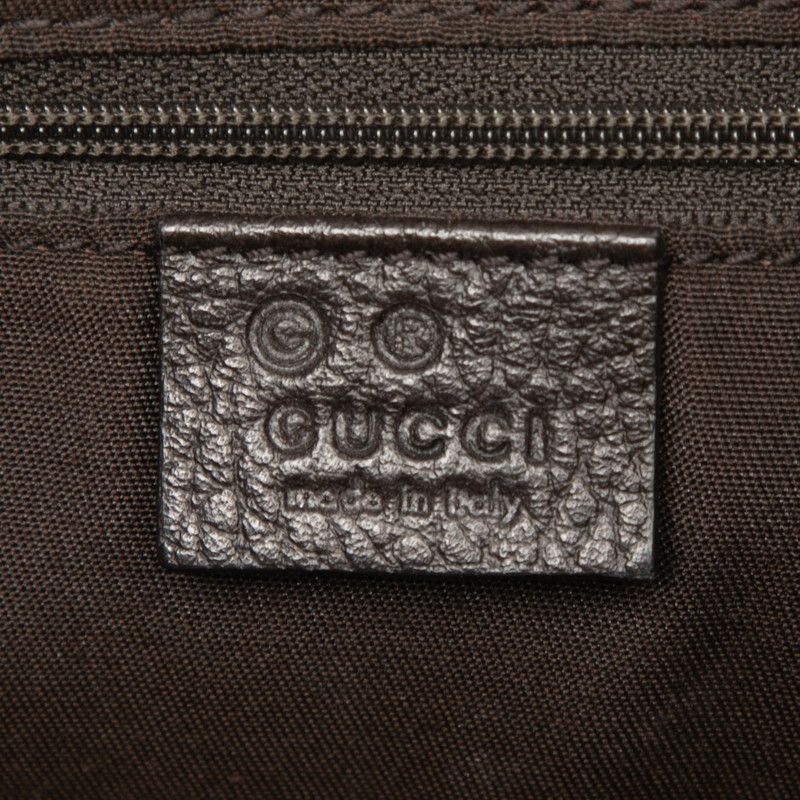 Gucci GG Crystal Abbey One Shoulder Bag Handbag 265692 Beige Brown PVC Leather