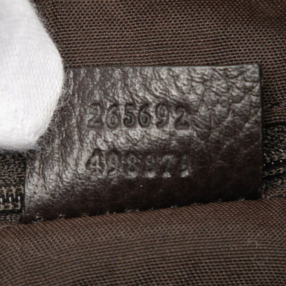 Gucci GG Crystal Abbey One Shoulder Bag Handbag 265692 Beige Brown PVC Leather