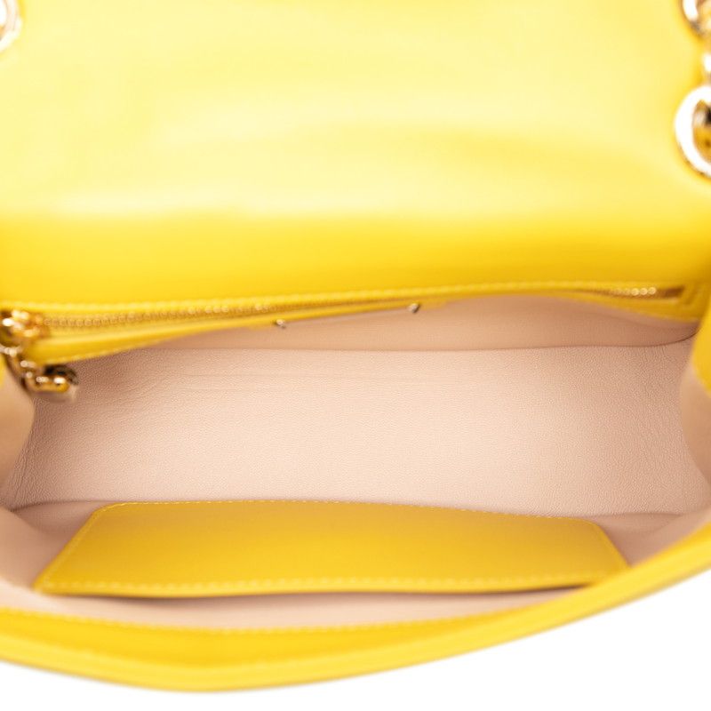 Bvlgari Serpenti Cabochon Chain Shoulder Bag Yellow Leather Women's Bvlgari